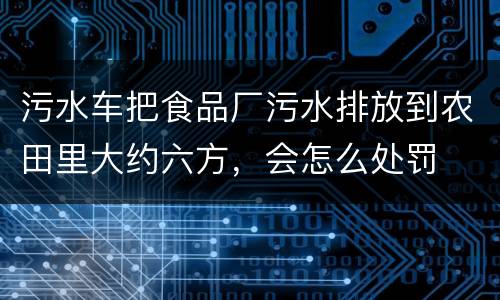 污水车把食品厂污水排放到农田里大约六方，会怎么处罚