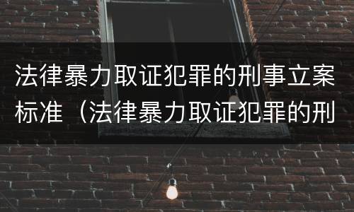 法律暴力取证犯罪的刑事立案标准（法律暴力取证犯罪的刑事立案标准是多少）