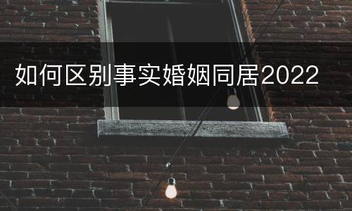 如何区别事实婚姻同居2022