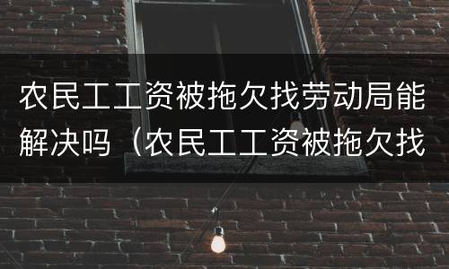 农民工工资被拖欠找劳动局能解决吗（农民工工资被拖欠找劳动局能解决吗?）