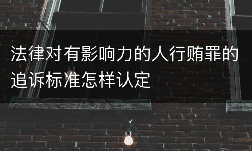 法律对有影响力的人行贿罪的追诉标准怎样认定