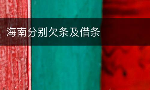 海南分别欠条及借条