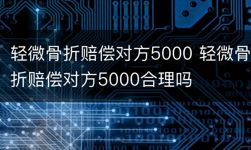 轻微骨折赔偿对方5000 轻微骨折赔偿对方5000合理吗