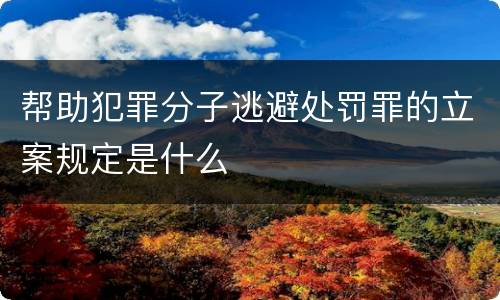 帮助犯罪分子逃避处罚罪的立案规定是什么