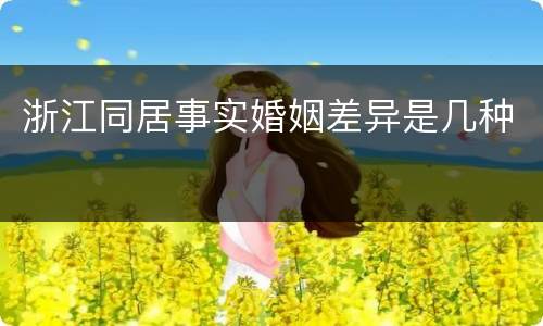 浙江同居事实婚姻差异是几种