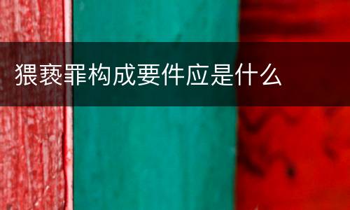 猥亵罪构成要件应是什么