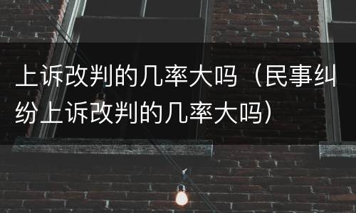 上诉改判的几率大吗（民事纠纷上诉改判的几率大吗）