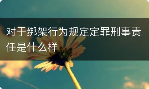 对于绑架行为规定定罪刑事责任是什么样