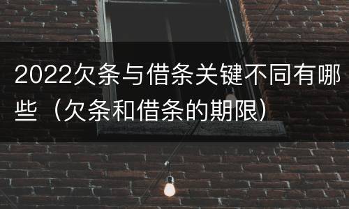 2022欠条与借条关键不同有哪些（欠条和借条的期限）