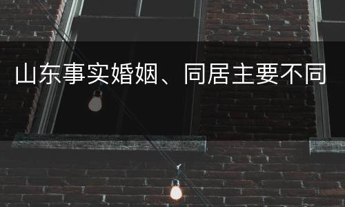 山东事实婚姻、同居主要不同
