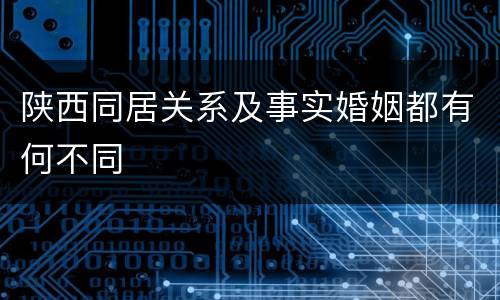 陕西同居关系及事实婚姻都有何不同