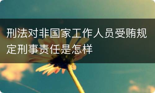 刑法对非国家工作人员受贿规定刑事责任是怎样