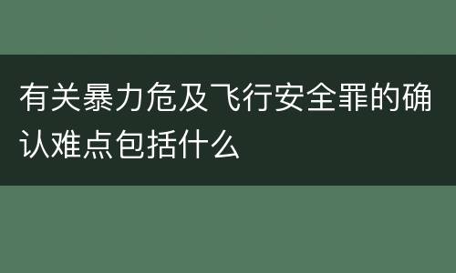 有关暴力危及飞行安全罪的确认难点包括什么