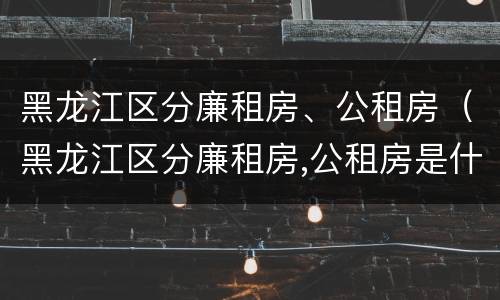 黑龙江区分廉租房、公租房（黑龙江区分廉租房,公租房是什么）