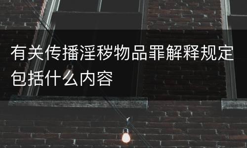 有关传播淫秽物品罪解释规定包括什么内容
