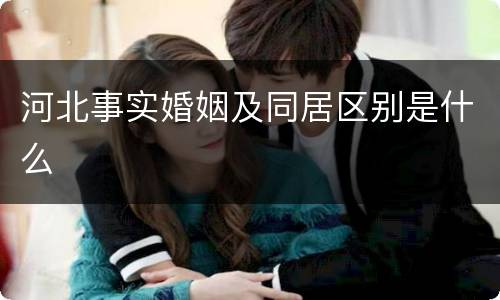 河北事实婚姻及同居区别是什么