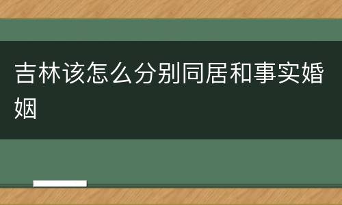 吉林该怎么分别同居和事实婚姻