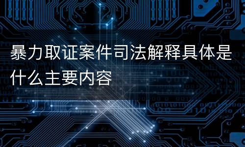 暴力取证案件司法解释具体是什么主要内容