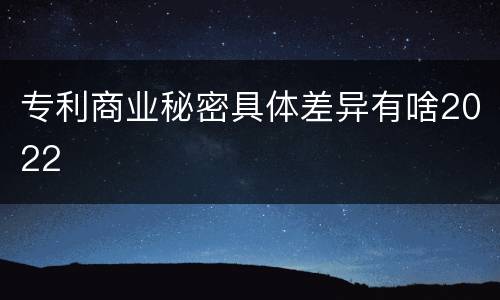 专利商业秘密具体差异有啥2022