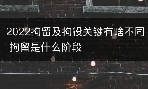 2022拘留及拘役关键有啥不同 拘留是什么阶段