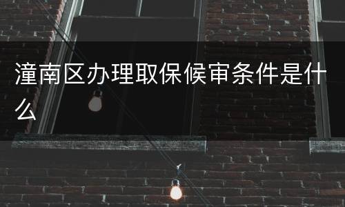 潼南区办理取保候审条件是什么