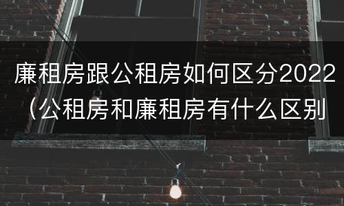廉租房跟公租房如何区分2022（公租房和廉租房有什么区别?2019年的）