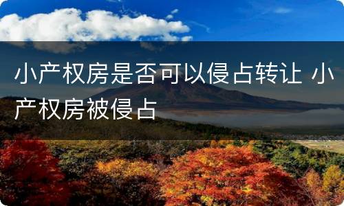 小产权房是否可以侵占转让 小产权房被侵占