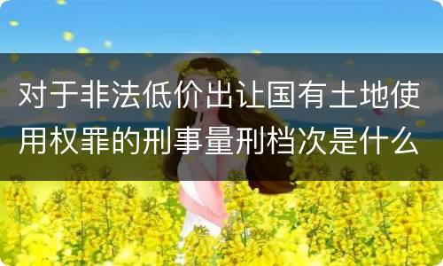 对于非法低价出让国有土地使用权罪的刑事量刑档次是什么样的