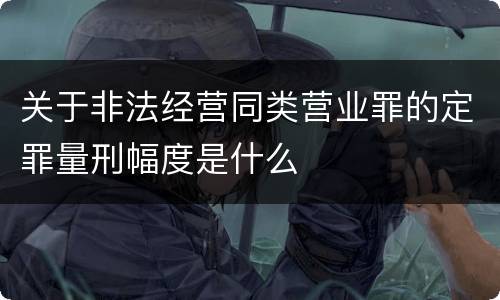 关于非法经营同类营业罪的定罪量刑幅度是什么
