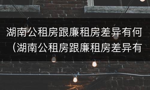 湖南公租房跟廉租房差异有何（湖南公租房跟廉租房差异有何影响）