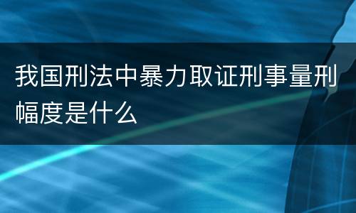 我国刑法中暴力取证刑事量刑幅度是什么