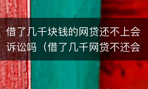 借了几千块钱的网贷还不上会诉讼吗（借了几千网贷不还会怎样）