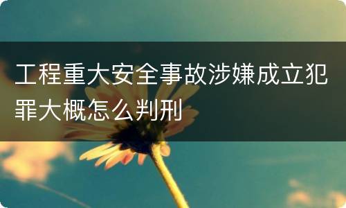 工程重大安全事故涉嫌成立犯罪大概怎么判刑