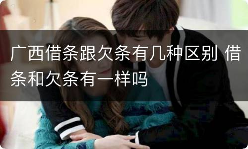 广西借条跟欠条有几种区别 借条和欠条有一样吗