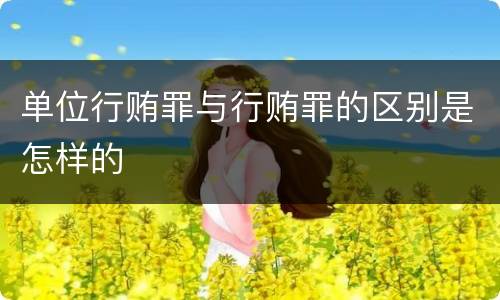 单位行贿罪与行贿罪的区别是怎样的