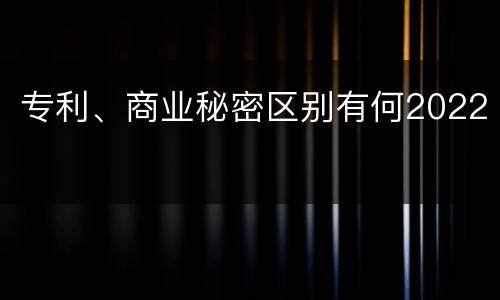 专利、商业秘密区别有何2022