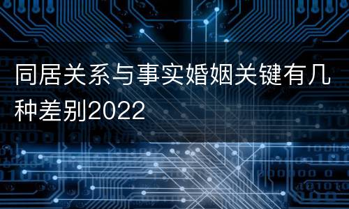 同居关系与事实婚姻关键有几种差别2022