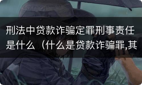 刑法中贷款诈骗定罪刑事责任是什么（什么是贷款诈骗罪,其犯罪构成是什么）