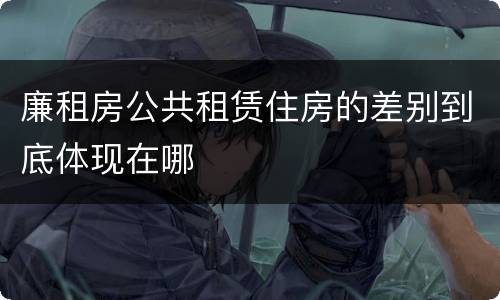 廉租房公共租赁住房的差别到底体现在哪
