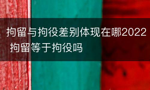 拘留与拘役差别体现在哪2022 拘留等于拘役吗