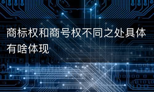 商标权和商号权不同之处具体有啥体现