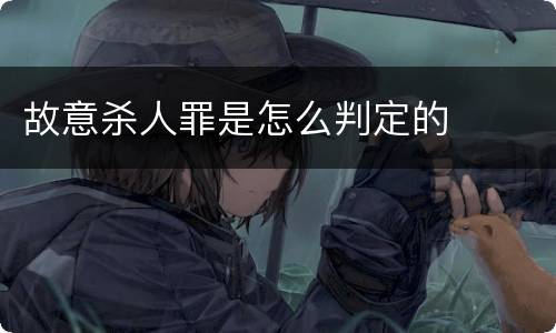 故意杀人罪是怎么判定的