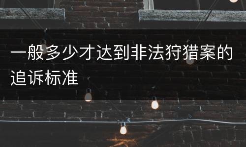 一般多少才达到非法狩猎案的追诉标准