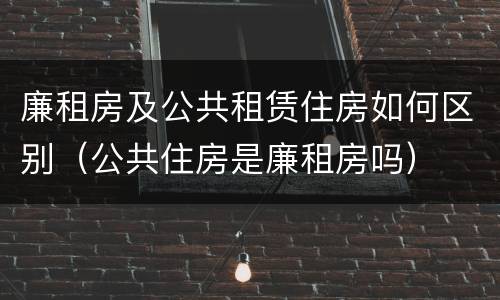 廉租房及公共租赁住房如何区别（公共住房是廉租房吗）