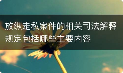 放纵走私案件的相关司法解释规定包括哪些主要内容