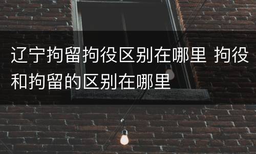 辽宁拘留拘役区别在哪里 拘役和拘留的区别在哪里