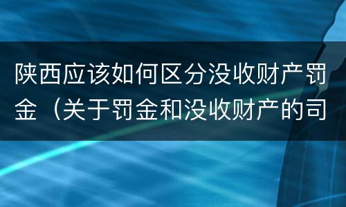 陕西应该如何区分没收财产罚金（关于罚金和没收财产的司法解释）