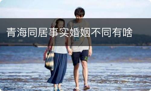 青海同居事实婚姻不同有啥