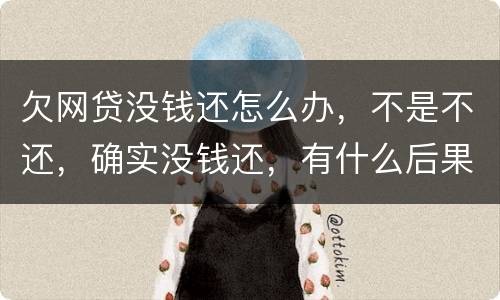 欠网贷没钱还怎么办，不是不还，确实没钱还，有什么后果吗