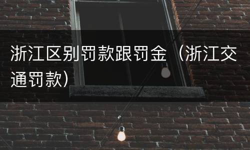 浙江区别罚款跟罚金（浙江交通罚款）